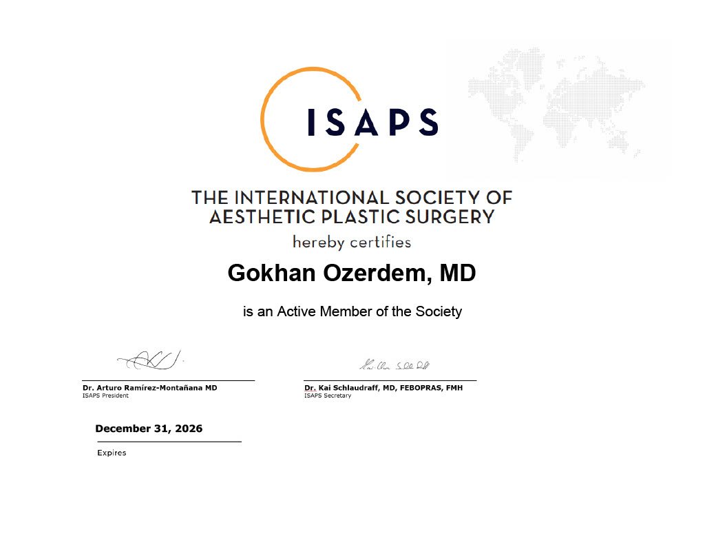 Dr Gökhan Özerdem ISAPS üyeliği